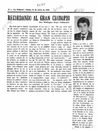 Recordando al gran cronopio  [artículo] Wellington Rojas Valdebenito.