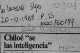 Chiloé "se las inteligencia"  [artículo] Carlos Ruiz-Tagle.