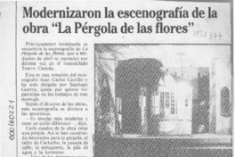 Modernizaron la escenografía de la obra "La pérgola de las flores"  [artículo].