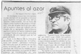 Apuntes al azar  [artículo] Marino Muñoz Lagos.
