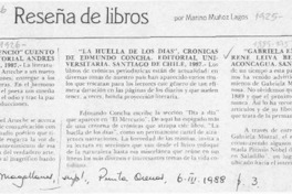 Reseña de libros  [artículo] Marino Muñoz Lagos.