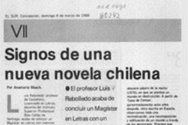 Signos de una nueva novela chilena