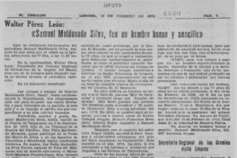 "Samuel Maldonado Silva, fue un hombre bueno y sencillo"