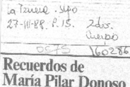 Recuerdos de María Pilar Donoso