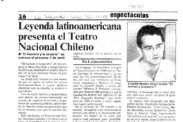 Leyenda latinoamericana presenta el Teatro Nacional Chileno  [artículo].