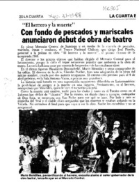 Con fondo de pescados y mariscales anunciaron debut de obra de teatro  [artículo].