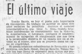 El último viaje  [artículo] Ramón Riquelme.