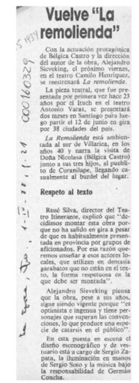 Vuelve "La Remolienda"  [artículo].