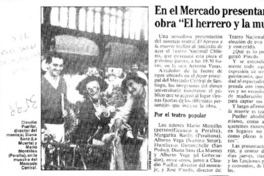 En el Mercado presentaron la obra "El herrero y la muerte"  [artículo].