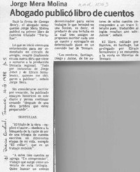 Abogado publicó libro de cuentos  [artículo].