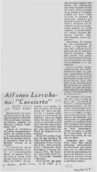 Alfonso Larrahona, "Concierto"  [artículo] José Vargas Badilla.