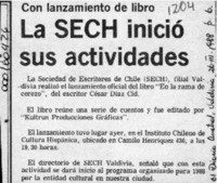 Con lanzamiento de libro la SECH inició sus actividades  [artículo].