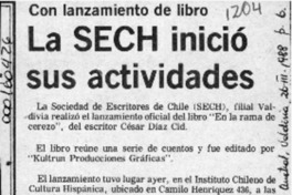 Con lanzamiento de libro la SECH inició sus actividades  [artículo].
