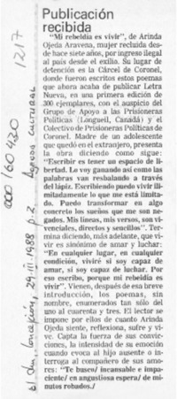 Publicación recibida  [artículo].