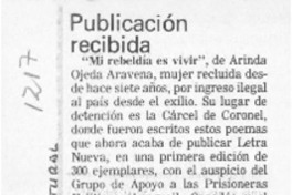 Publicación recibida  [artículo].