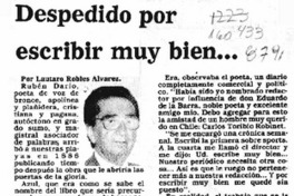 Despedido por escribir muy bien --  [artículo] Lautaro Robles Alvarez.