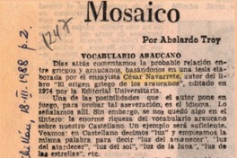 Mosaico  [artículo] Abelardo Troy.