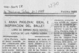 Anna Pavlova, ideal e inspiración del ballet