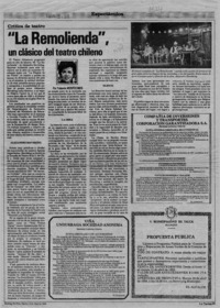"La remolienda" un clásico del teatro chileno  [artículo] Yolanda Montecinos.