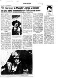 "El herrero y la muerte", mitos y rituales en una obra encantadora y latinoamericana  [artículo] Yolanda Montecinos.