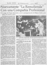 Nuevamente "La remolienda" con una compañia profesional  [artículo].