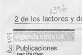 Publicaciones recibidas  [artículo].