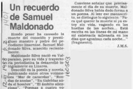 Un recuerdo de Samuel Maldonado  [artículo] J. M. S.
