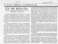 Polémica literaria  [artículo] Gonzalo Tapia Díaz.