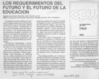 Los requerimientos del futuro y el futuro de la educación  [artículo]Erwin Haverbeck O.