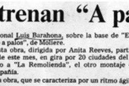 Esta tarde itinerantes estrenan "La remolienda"