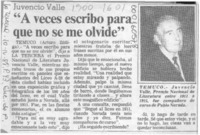 "A veces escribo para que no se me olvide"  [artículo] Arturo Zúñiga.