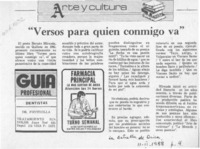 "Versos para quien va conmigo"  [artículo].