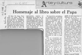 Homenaje al libro sobre el Papa