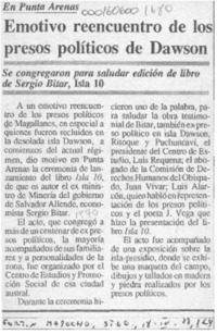 Emotivo reencuentro de los presos políticos de Dawson  [artículo].