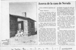 Acerca de la casa de Neruda  [artículo] Luz Sobrino Sanz.