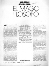 El mago filósofo  [artículo] Ximena Torres Cautivo.