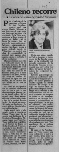 Chileno recorre Europa con "Stalin"  [artículo] Eduardo Lamarca.