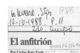 El anfitrión  [artículo] Carlos Ruiz-Tagle.