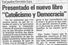 Presentado el nuevo libro "Catolicismo y Democracia"  [artículo].