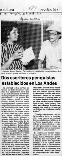 Dos escritores penquistas establecidos en Los Andes  [artículo].