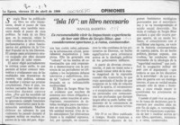 "Isla 10", un libro necesario  [artículo] Manuel Barrera.
