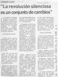 Joaquín Lavín, "La revolución silenciosa es un conjunto de cambios"