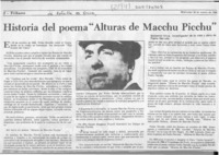 Historia del poema "Alturas de Macchu Picchu"  [artículo] Bellamín Silva.