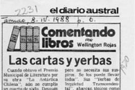 Las cartas y yerbas  [artículo] Wellington Rojas.