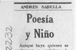 Poesía y niño  [artículo] Andrés Sabella.