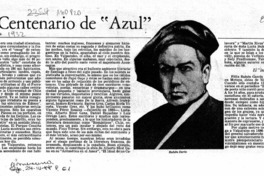 En el centenario de "Azul"  [artículo] Fernando de la Lastra.