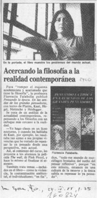 Acercando la filosofía a la realidad contemporánea  [artículo].