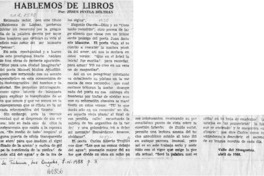 Hablemos de libros  [artículo] Jesús Pinela Beltrán.