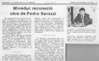 Mineduc reconoció obra de Pedro Serazzi  [artículo].
