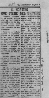 El Nortino que viene del éxtasis  [artículo].